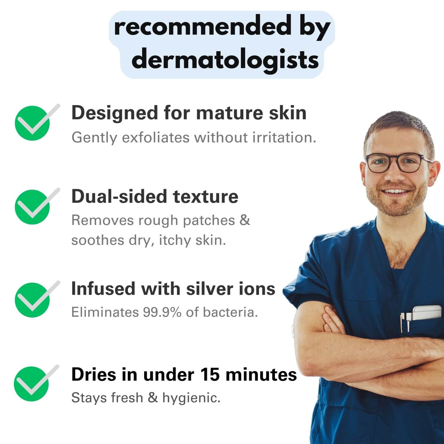 Peeling-Handtuch mit antibakterieller Wirkung