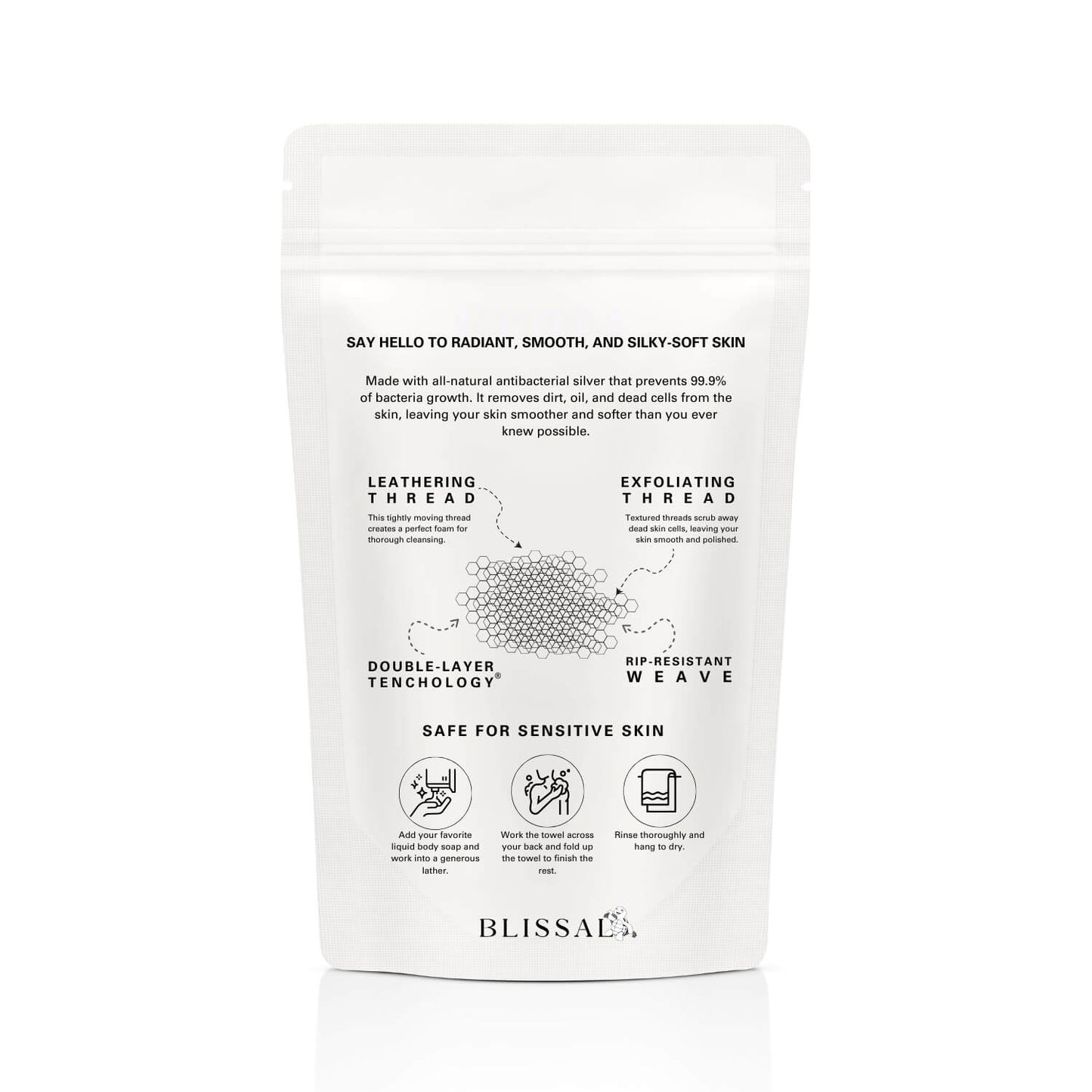 Peeling-Handtuch mit antibakterieller Wirkung